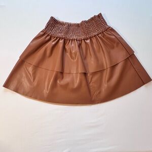 Boutique caramel colored Faux Leather Skirt